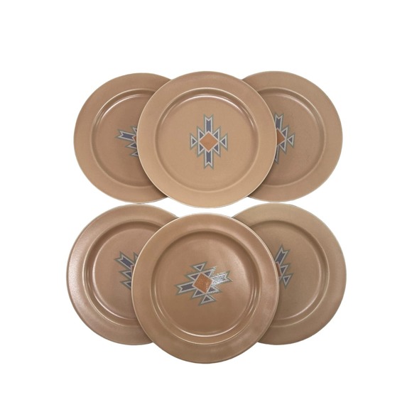 Vintage Treasure Craft Southwest Pattern Salad Plates Set of 6 - Picture 1 of 3